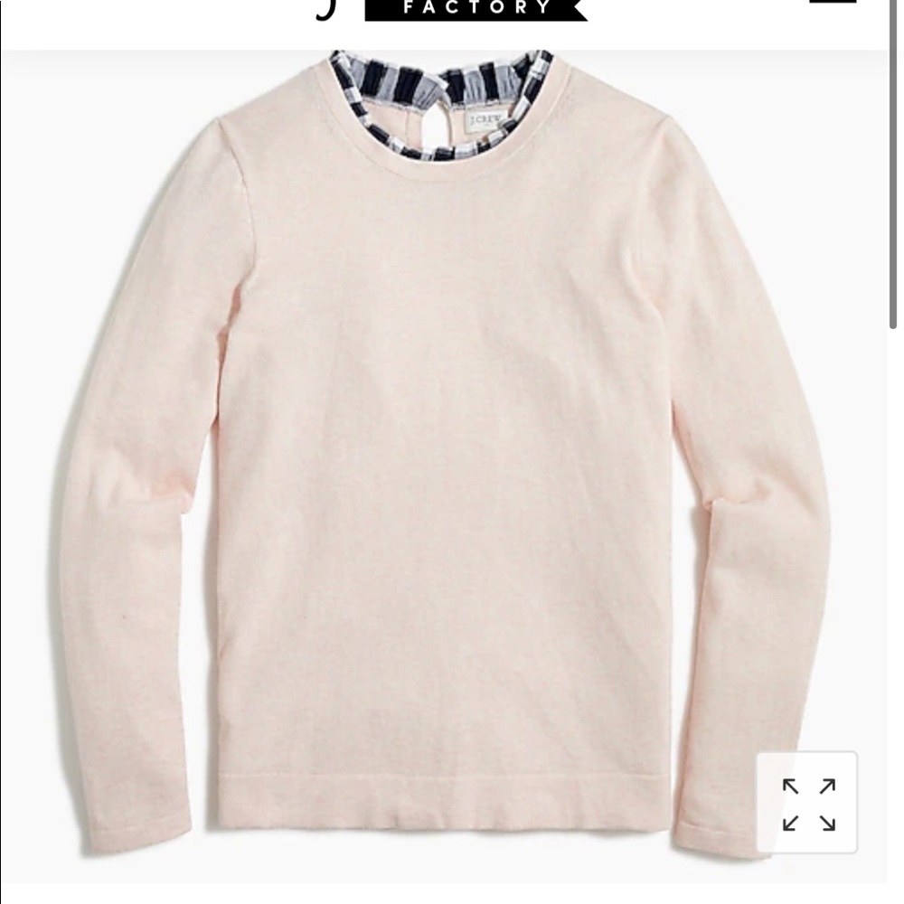 J. Crew Ruffle Trim Sweater Size L New NWT